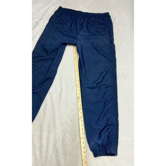 Vintage Reebok Men's Large Windbreaker Track Pants Lined Ankle Zip Navy Blue - Picture 6 of 8
